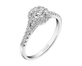 18 K Rhodium-Plated White Gold Ring 0,85 ct - fineness 18 K