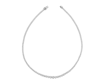 18 K Rhodium-Plated White Gold Necklace with Diamonds 5,25 ct - fineness 18 K