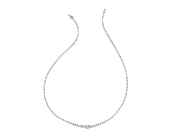 18 K Rhodium-Plated White Gold Necklace with Diamonds 3,63 ct - fineness 18 K