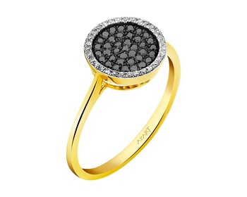 Zlatý prsten s diamanty - ryzost 585