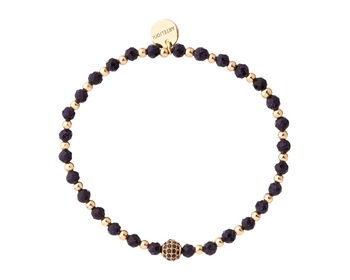 Gold-Plated Brass Bracelet with Cairo Night Gemstone