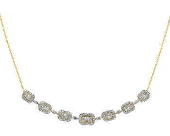 Zlatý náhrdelník s diamanty 0,97 ct - ryzost 585
