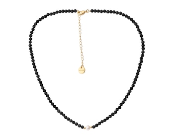 Gold-Plated Brass Necklace with Pearl