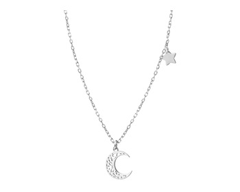 Stříbrný náhrdelník - půlměsíc, hvězda