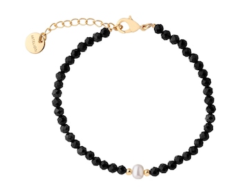Gold-Plated Brass Bracelet with Pearl