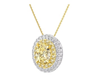 Přívěsek z bílého a žlutého zlata s diamanty Fancy Light Yellow 1,36 ct - ryzost 750