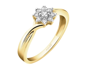 Zlatý prsten s brilianty 0,21 ct - ryzost 585