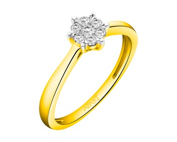 Zlatý prsten s brilianty 0,16 ct - ryzost 585