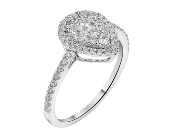 18 K Rhodium-Plated White Gold Ring with Diamonds 0,68 ct - fineness 18 K