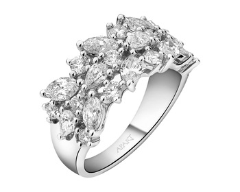 Prsten z bílého zlata s diamanty 2,02 ct - ryzost 750