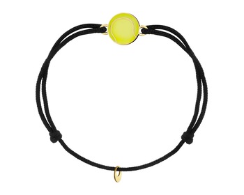 Bransoletka z emalią i elementami z żółtego złota - piłka tenisowa