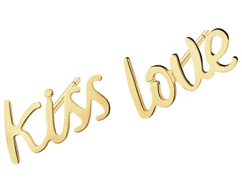 Złote kolczyki - kiss love