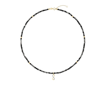 9 K Rhodium-Plated Yellow Gold Necklace - fineness 9 K
