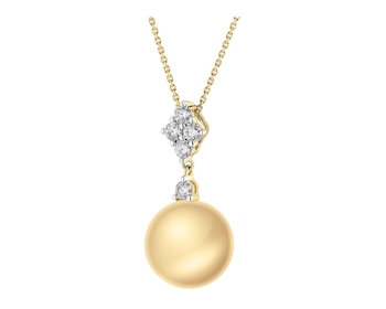 Zlatý přívěsek s brilianty a perlou Golden South Sea - ryzost 750