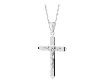 Rhodium Plated Silver Medals And Cross