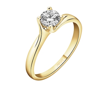 Zlatý prsten s briliantem - SI2/H 0,50 ct - ryzost 585