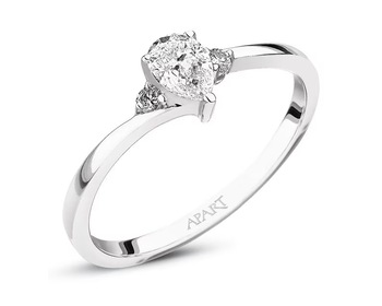 White gold ring with diamonds 0,35 ct - fineness 14 K