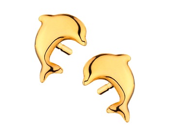 Złote kolczyki - delfinki