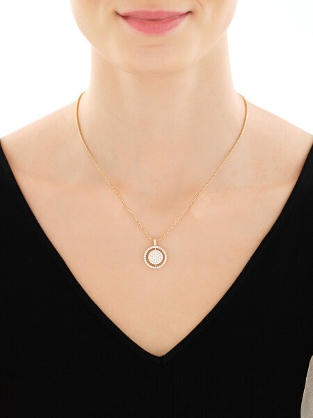 Gold-Plated Brass Necklace with Cubic Zirconia