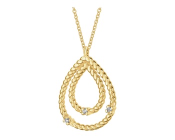 Zlatý náhrdelník s brilianty - 0,01 ct - ryzost 585