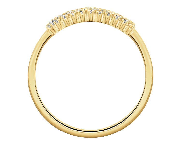 14 K Yellow Gold Ring with Diamonds - 0,15 ct - fineness 14 K
