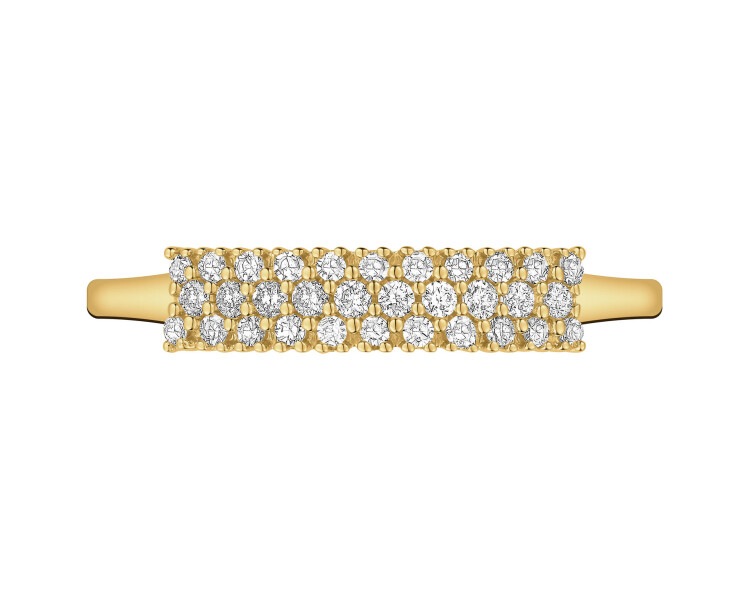 14 K Yellow Gold Ring with Diamonds - 0,15 ct - fineness 14 K