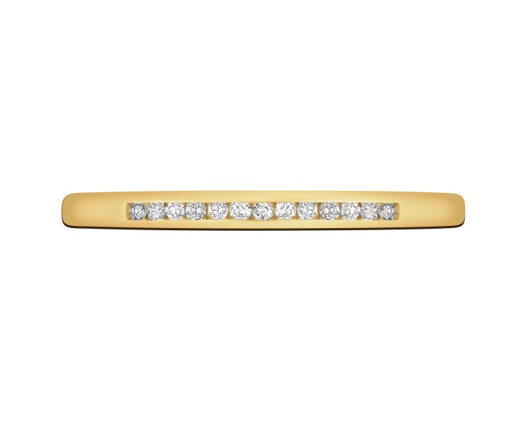 14 K Yellow Gold Ring with Diamonds - 0,05 ct - fineness 14 K