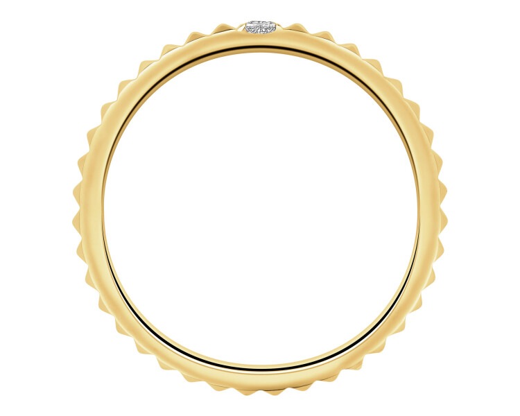 14 K Yellow Gold Ring with Diamond - 0,02 ct - fineness 14 K