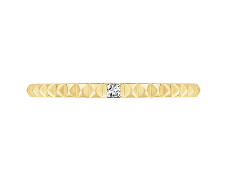 14 K Yellow Gold Ring with Diamond - 0,02 ct - fineness 14 K