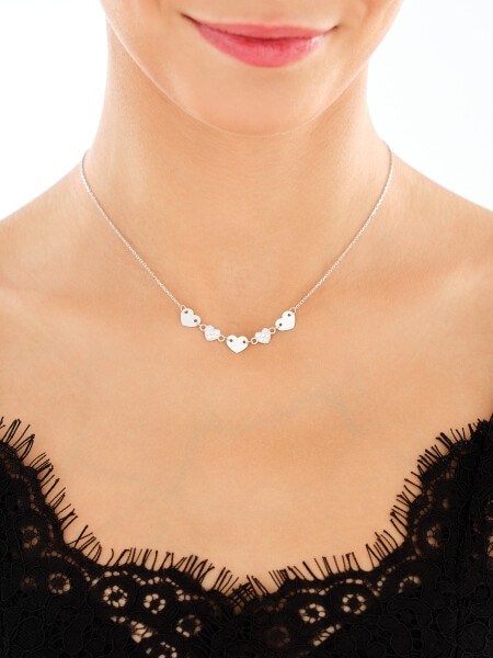 Rhodium Plated Silver Necklace with Cubic Zirconia