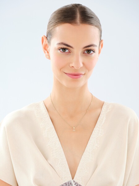 14 K Yellow Gold Set with Cubic Zirconia