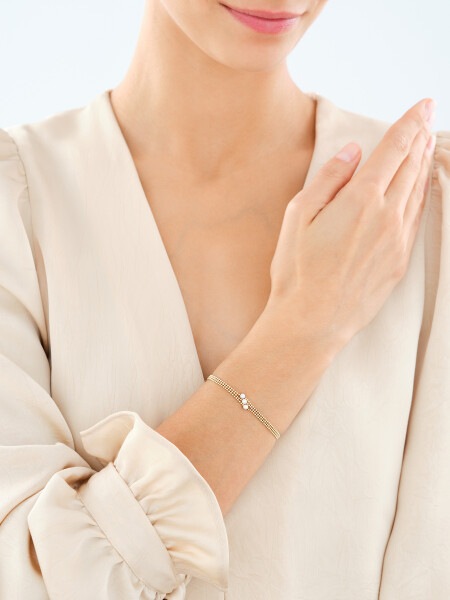 9 K Yellow Gold Bracelet with Pearl Of Majorca