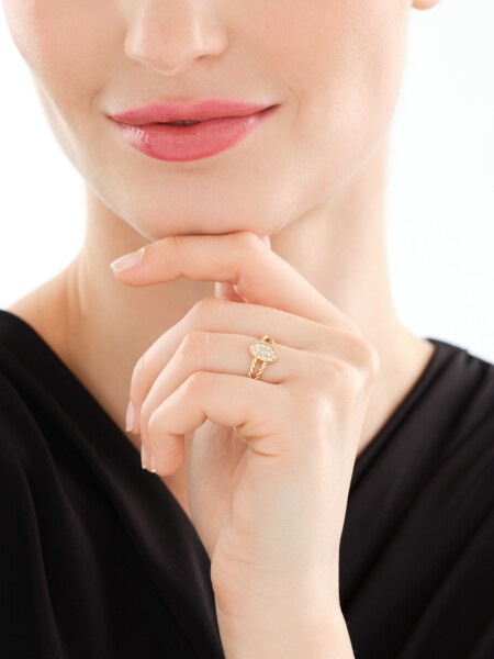 14 K Yellow Gold Ring with Cubic Zirconia