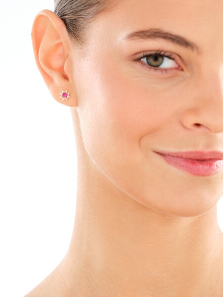 Gold-Plated Silver Earrings with Cubic Zirconia