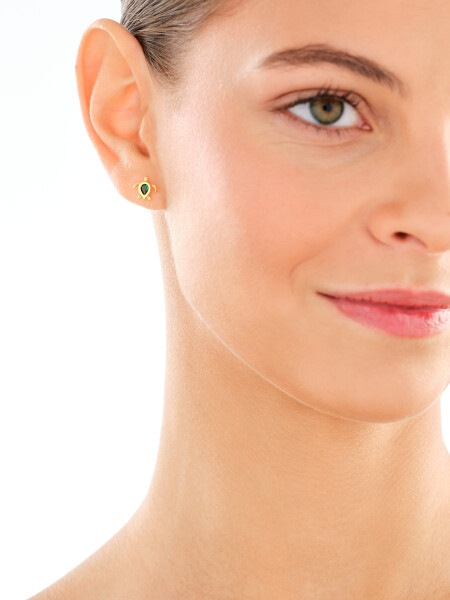 Gold-Plated Silver Earrings with Cubic Zirconia