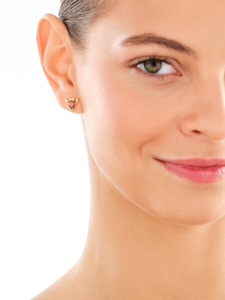 Gold-Plated Silver Earrings with Cubic Zirconia