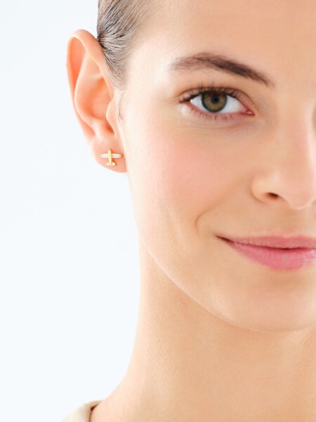 Gold-Plated Silver Earrings with Cubic Zirconia