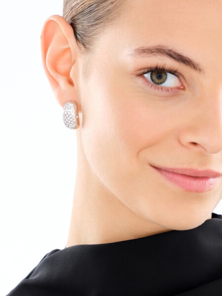 Rhodium Plated Silver Earrings with Cubic Zirconia