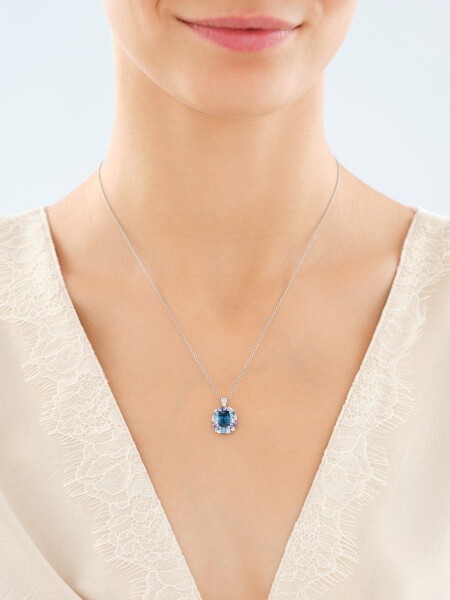 14 K Rhodium-Plated White Gold Pendant  - fineness 14 K