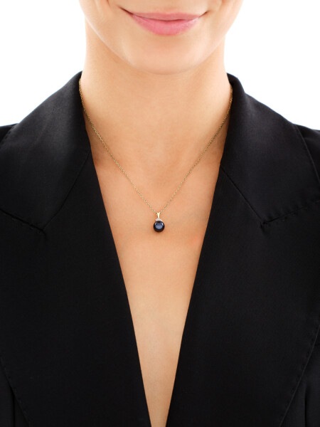 14 K Rhodium-Plated Yellow Gold Pendant - fineness 14 K