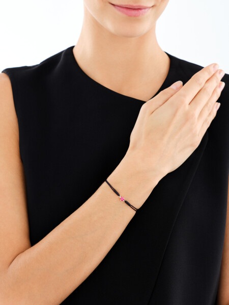 9 K Rhodium-Plated Yellow Gold Bracelet  - fineness 9 K