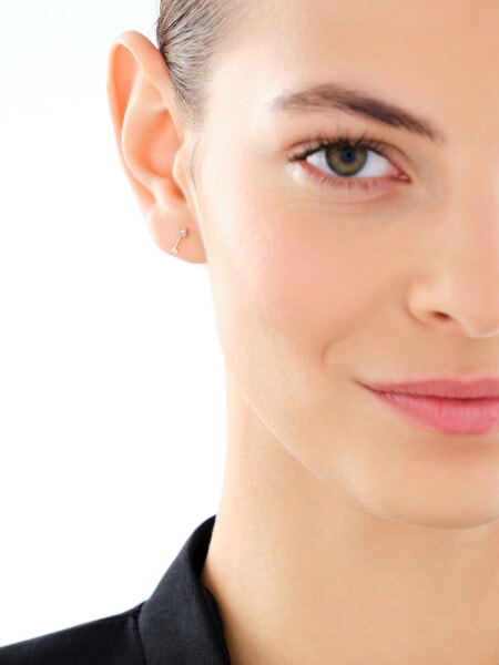 9 K Rhodium-Plated Yellow Gold Earrings with Diamonds - 0,006 ct - fineness 9 K