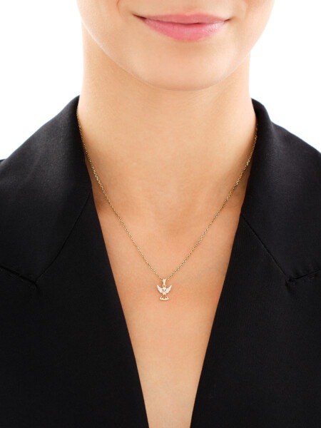 9 K Rhodium-Plated Yellow Gold Pendant with Diamonds - 0,006 ct - fineness 9 K