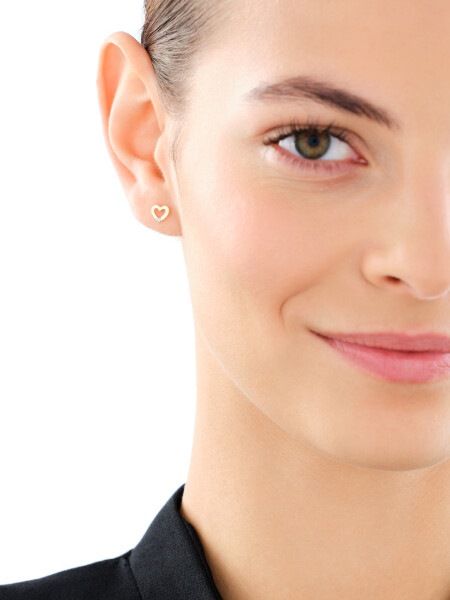 9 K Rhodium-Plated Yellow Gold Earrings with Diamonds - 0,008 ct - fineness 9 K