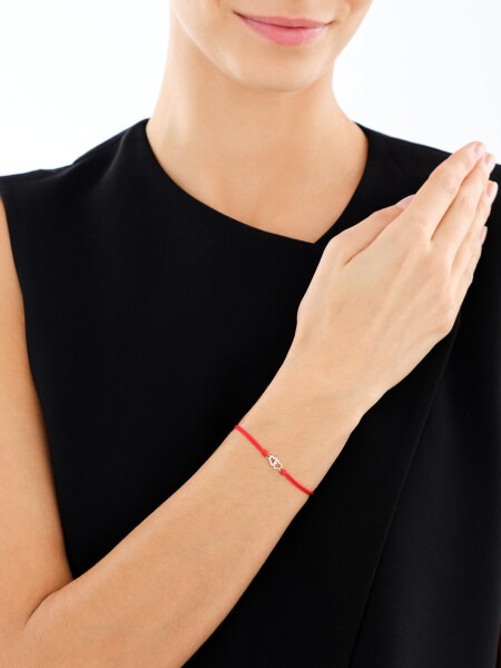 9 K Rhodium-Plated Yellow Gold Bracelet with Diamonds - 0,03 ct - fineness 9 K