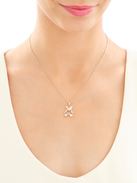 14 K Rhodium-Plated Yellow Gold Pendant  - fineness 14 K