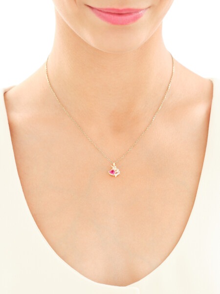 9 K Rhodium-Plated Yellow Gold Pendant  - fineness 9 K