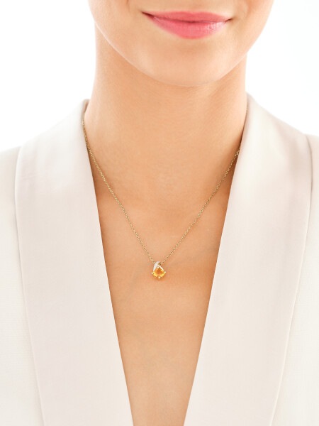 9 K Rhodium-Plated Yellow Gold Pendant  - fineness 9 K