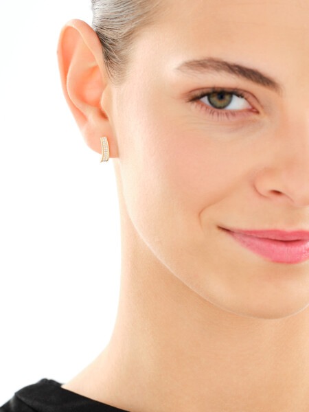 14 K Yellow Gold Earrings with Diamonds - 0,16 ct - fineness 14 K