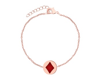 Bransoletka ze stali szlachetnej z emalią - karo